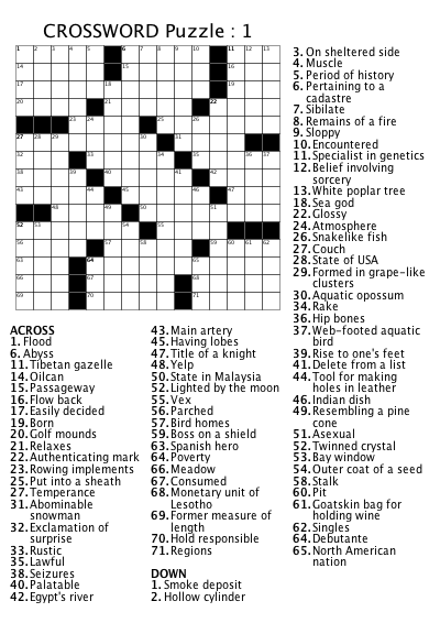 reptiles tofu garlic Make your own Crossword Puzzles with Crossword Express